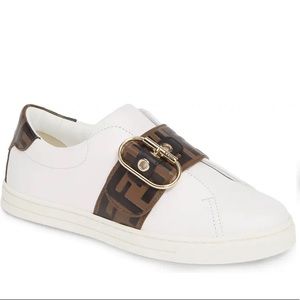 NWT Fendi Pearland Logo Slip-On Sneaker